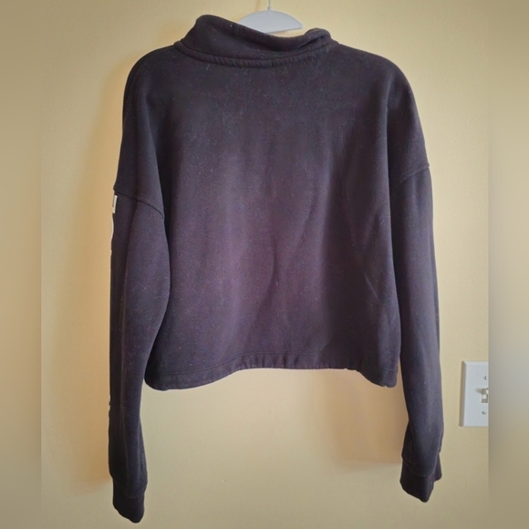 Calvin Klein Performance Black Logo Cropped 1/2 Zip Sweatshirt Size Large - Picture 8 of 9